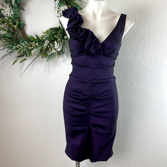 Xscape Womens dress Ruffle puff cocktail dress - Picture 2 of 9